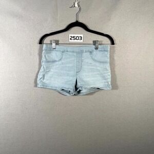 Levi's Shorty Shorts Womens 16 Blue Denim Cotton‎ Stretch Light Wash Pull On